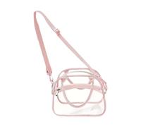 APLVFFZH Transparente Umhängetasche mit Fronttasche, wasserdicht, große, durchsichtige Handtasche zum Wandern, Outdoor, Stadionveranstaltungen, Rosa