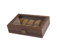 APLVFFZH Uhren-Aufbewahrungsbox, Uhrengehäuse, Schmuck-Vitrine für Armbänder, Herren und Damen, 10 Fächer 33x22x9cm