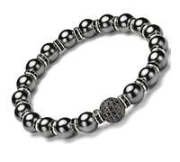 Apocalyptic-K Magnetarmband für Männer und Frauen，6/8MM，Magnetarmband mit Strasssteinen,Antistatisch， (8MM Schwarz Magnetisch&10MM Zirkonia)