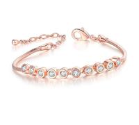 Apocalyptic-K Zirkonia Armband für Frauen, Tennisarmband Sparkle Verstellbares Armband Damenarmband Geschenk für festliche Tage (Weißer Zirkonia-Roségold, Mittelgroße)