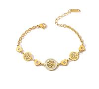 Apocalyptic-K Zirkonia Armband für Frauen, Tennisarmband Sparkle Verstellbares Armband Damenarmband Geschenk für festliche Tage (Baum des Lebens -silbrig, 4MM)