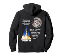 Apollo 11 Launch, JFK Zitat Pullover Hoodie, Unisex für Erwachsene, Schwarz, XL