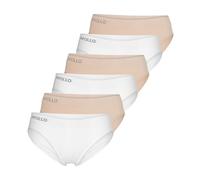 Apollo Damen Nahtlose Slips (DE/NL/SE/PL, Alphanumerisch, XL, Regular, Regular, 3 x beige / 3 x weiß)