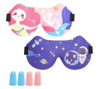 APOMOONS 2 Stück Schlafmaske Kinder 3D Seitenschläferschlafbrille mit Verstellbares Kopfband für Jungen und Mädchen mit 2 Paar Ohrstöpsel für Reisen, Seitenschläfer, Nickerchen