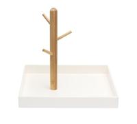 APOMOONS Schlüsselablage mit 3 Ebenen, Schmuckständer Holz Schmucktabletts Schlüsselaufbewahrung für Eingangstisch, Schmuckablage für Make up Schreibtisch Badezimmer Wohnzimmer （20x20x18.7cm）