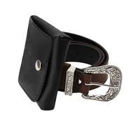 APOMOONS Western Gürtel Damen mit Gürteltasche, 3,2 cm Breite Cowboy Gürtel Braun Vintage Gürtel Damen für Jeans Floralem Vintage-Schnitzdesign