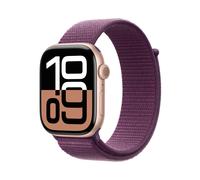Apple Watch Series 10 GPS, 46 mm Aluminiumgehäuse Rosegold, Sport Loop Pflaume - 10€ sparen mit Wero