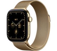 Apple Apple Watch Series 12 (42mm) GPS+5G Smartwatch Titan mit Milanaise Armband brilliantgold/brilliantgold