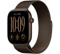 Apple Apple Watch Series 12 (46mm) GPS Smartwatch Alu mit Milanaise Armband M/L dunkelbronze/dunkelbronze