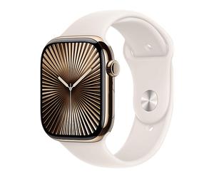 APPLE S10 CEL 46 GOLDTITAN STARLIGHT S/M Smartwatch Titan Fluorelastomer, 140 - 190 mm, Gold