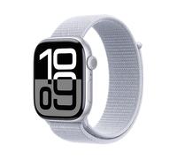 APPLE S10 GPS 46 SILVER ALU BLUE LOOP Smartwatch Aluminium Textil, 130 - 200 mm, Silber