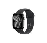 APPLE S11 CELL 42 BLACK ALU S/M Smartwatch Aluminiumgehäuse Fluorelastomer, 130-180 mm, Diamantschwarz