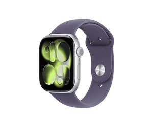 APPLE S11 CELL 46 SILVER ALU PURPLE S/M Smartwatch Aluminiumgehäuse Fluorelastomer, 140-190 mm, Silber/Purple