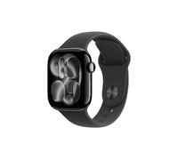 APPLE S11 GPS 42 BLACK ALU BLACK S/M Smartwatch Aluminiumgehäuse Fluorelastomer, 130-180 mm, Diamantschwarz