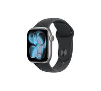 Apple Watch Series 11 GPS 42 mm Smartwatch mit Aluminiumgehäuse in Space Grau und Sportarmband in Schwarz (M/L). Schlafindex, Fitnesstracker, Gesundheitstracking, Always-On Display, Wasserschutz