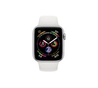 APPLE S4 GPS 44MM SILVER ALU WHITE SPORT BAND Smartwatch Aluminium Kunststoff, 140-210 mm, Armband: Weiß, Gehäuse: Silber