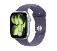 Apple Watch Series 11 46 mm Aluminium Silber mit Nebelviolett Sportarmband - M/L