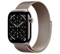 Apple Watch 11 5G Titan 46mm Milanaise Armband Natur M/L MFD04 - - | Zustand: Neu in OVP