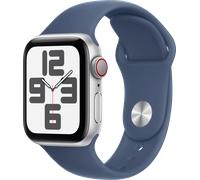 Apple Watch SE 2024 4G 40 mm Silber Sportarmband S/M Smartwatch
