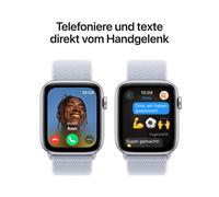 Apple Watch SE, GPS, 44mm Aluminuimgehäuse Silber, Sport Loop Armband Blaue Wolke Silber 44mm Blaue Wolke GPS