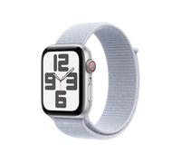 Apple Watch SE (GPS + Cellular) - 44 mm - Aluminium, Silber - intelligente Uhr mit Sportschleife - weiches doppellagiges Nylon - Blaue Wolke