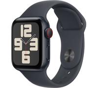Apple Watch SE, GPS + Cellular, 44mm Aluminiumgehäuse Mitternacht, Sportarmband Mitternacht, M/L
