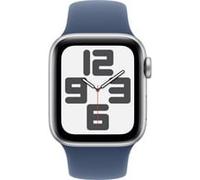 Apple Watch SE, Smartwatch silber, Polarstern, Aluminium, 40 mm, Sportarmband Denim M/L