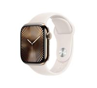Apple Watch Series 10 42mm GPS+Cellular Titangehäuse Gold Sportarmband Polarstern S/M