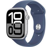 Apple Watch Series 10 46 mm Aluminium (GPS+Cellular) Sportarmband M/L denim, silber St.