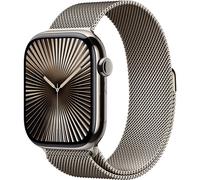 Apple Watch Series 10 46mm Cellular Titan Natur mit Milanaise Armband Natur - S/M
