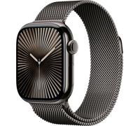 Apple Watch Series 10 4G 42 mm Titan Schwarz Milanaise Armband Smartwatch