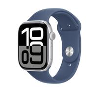Apple Watch Series 10 4G 46mm Aluminium Silber Sportarmband Denim M/L