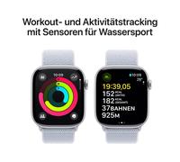 Apple Watch Series 10 GPS 46mm Aluminium silber mit Sport Loop Blaue Wolke