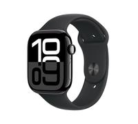 Apple Watch Series 10 Aluminiumgehäuse (GPS + Cellular) 46mm Diamantschwarz (Sportarmband schwarz) M/L