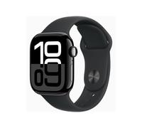Apple Watch Series 10 (GPS) - 42 mm - Jet-Schwarz Aluminium - intelligente Uhr mit Sportband - Flouroelastomer - schwarz