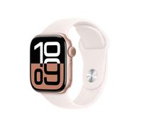 Apple Watch Series 10 GPS, 46 mm Aluminiumgehäuse Rosegold, Sportarmband Blassrosa - S/M