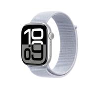 Apple watch series 10 gps 46mm silver aluminium case with blue cloud sport loop