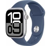 Apple Watch Series 10 GPS + Cellular 42mm Aluminium silber mit Sportarmband S/M Denim