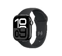 Apple Watch Series 10 GPS + Cellular 42mm Jet Black Aluminium Case mit Black Sport Band - S/M (MWX63QF/A) - PayPal 0% Finanzierung