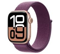 Apple watch series 10 gps + cellular 42mm rose gold aluminium case with plum sport loop