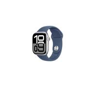 Apple Watch Series 10 GPS + Cellular 42mm - Silver Aluminium Case with Denim Sport Band - S/M