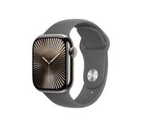 Apple Watch Series 10 (GPS + Cellular) 42mm Titan Natur mit Sportarmband M/L steingrau