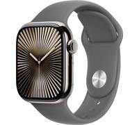 Apple Watch Series 10 GPS + Cellular 42mm Titangehäuse Sport Band Steingrau S/M