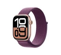 Apple Watch Series 10 GPS + Cellular, 46 mm Aluminiumgehäuse Rosegold, Sport Loop Pflaume