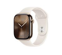 Apple Watch Series 10 (GPS + Cellular) - 46 mm - Gold-Titan - intelligente Uhr mit Sportband - Flouroelastomer - Sternenlicht