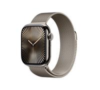 Apple Watch Series 10 GPS + Cellular, 46 mm Titangehäuse Natur, mit Milanese Armband Natur - S/M - 10€ sparen mit Wero