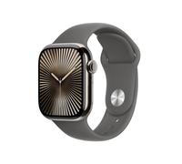 Apple Watch Series 10 GPS + Cellular, 46 mm Titangehäuse Natur, Sportarmband Steingrau - S/M - PayPal 0 % Finanzierung