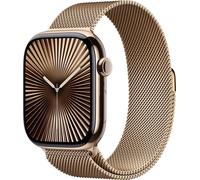 Apple Watch Series 10 GPS + Cellular 46mm Gold Titanium Case mit Gold Milanese Band - M/L (MX003QF/A)