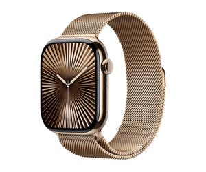 Apple Watch Series 10 (GPS + Cellular) 46mm Titan gold mit Milanaise-Armband M/L gold