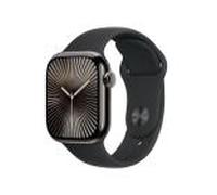 Apple Watch Series 10 [GPS + Cellular inkl. Sportarmband S/M schwarz] 42mm Titangehäuse schiefer | Zustand: Neu